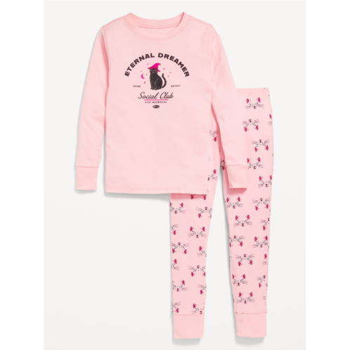 Oldnavy Printed Snug-Fit Pajama Set for Girls