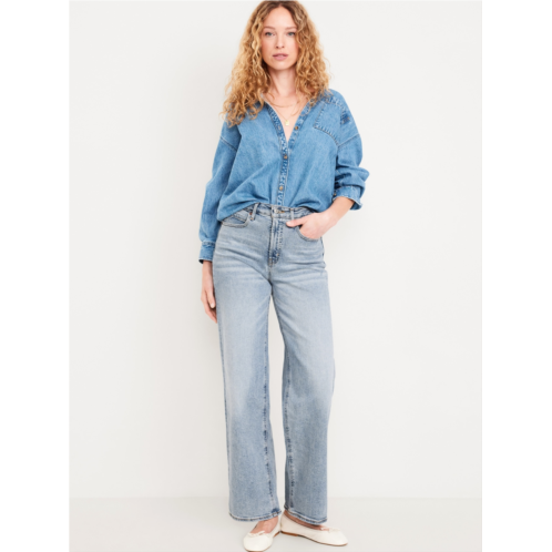 Oldnavy Extra High-Waisted Ripped Wide-Leg Jeans
