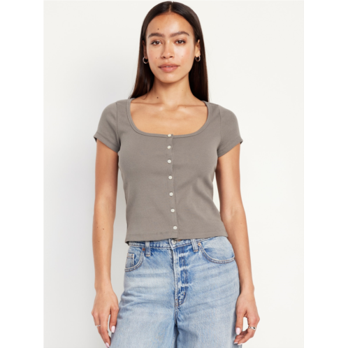 Oldnavy Rib-Knit Button-Down Top