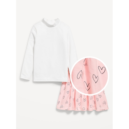 Oldnavy Mock-Neck Top and Skirt Set for Toddler Girls