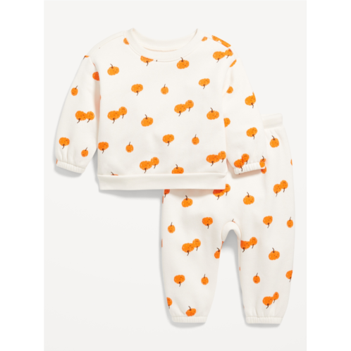 Oldnavy Printed Crew-Neck Sweatshirt and Sweatpants Set for Baby