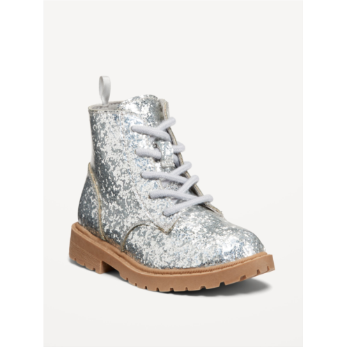 Oldnavy Glittery Side-Zip Combat Boots for Toddler Girls