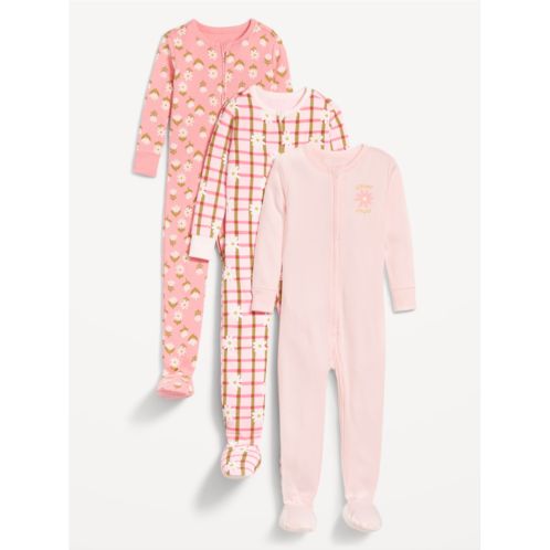 Oldnavy Snug-Fit 2-Way-Zip Pajama One-Piece 3-Pack for Toddler & Baby Hot Deal