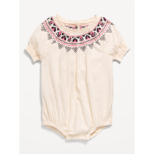 Oldnavy Textured Dobby Embroidered One-Piece Romper for Baby