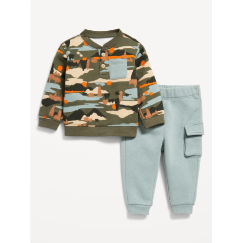 Oldnavy Henley Sweatshirt and Cargo Sweatpants Set for Baby