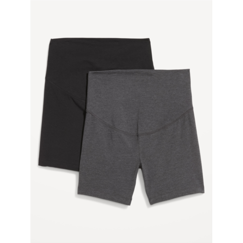 Oldnavy Maternity Full-Panel Biker Shorts 2-Pack -- 6-inch inseam