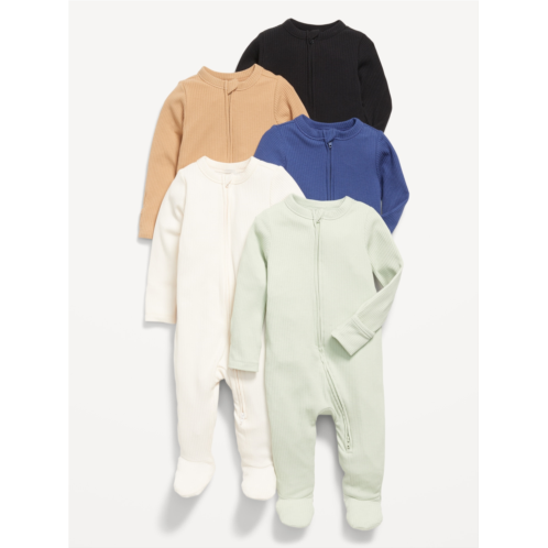 Oldnavy 2-Way-Zip Sleep & Play Footed One-Piece 5-Pack for Baby