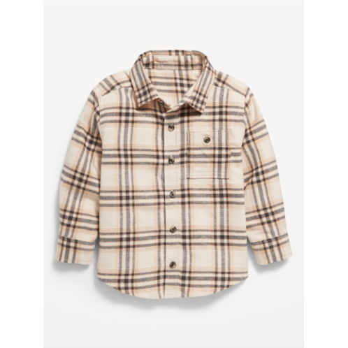 Oldnavy Cozy Long-Sleeve Plaid Pocket Shirt for Toddler Boys