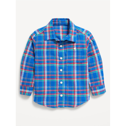 Oldnavy Cozy Long-Sleeve Plaid Pocket Shirt for Toddler Boys