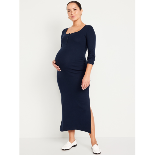 Oldnavy Maternity Long-Sleeve Henley Midi Dress