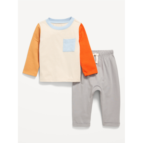 Oldnavy Long-Sleeve Pocket T-Shirt and Pants Set for Baby