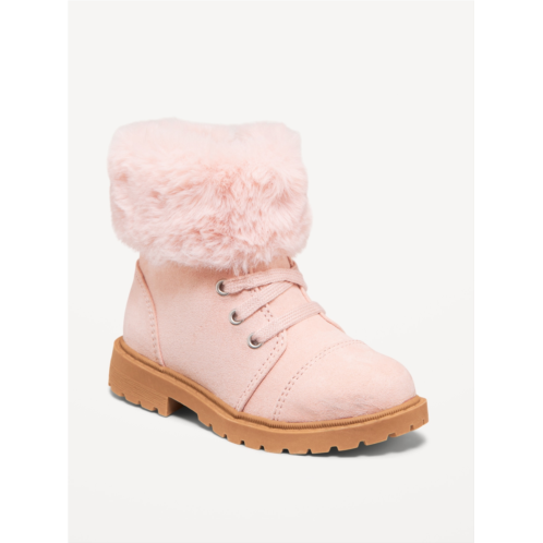 Oldnavy Faux-Fur Cuff Lace-Up Boots for Toddler Girls