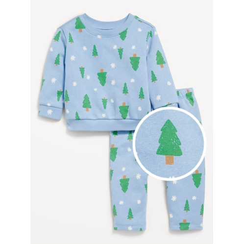 Oldnavy Printed Crew-Neck Sweatshirt and Sweatpants Set for Baby