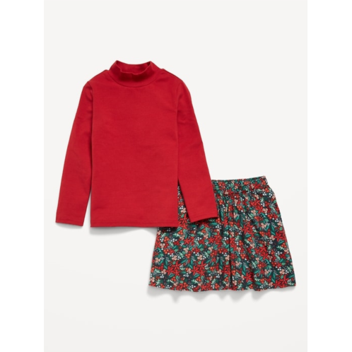 Oldnavy Mock-Neck Top and Skirt Set for Toddler Girls