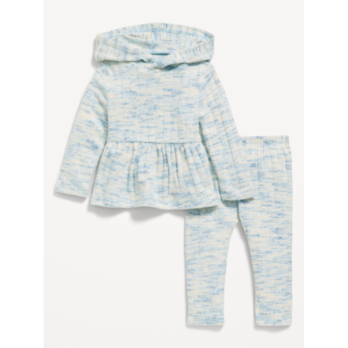 Oldnavy Long-Sleeve Hooded Peplum Top and Leggings Set for Baby