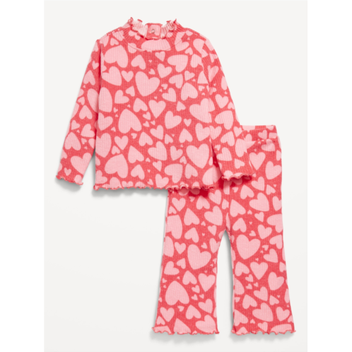 Oldnavy Long-Sleeve Plush Ribbed Top and Flare Pants Set for Baby