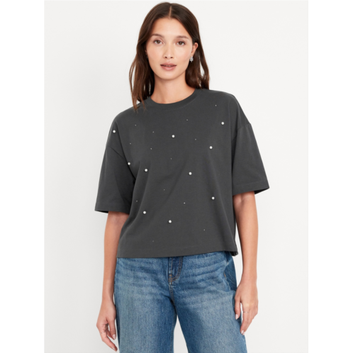 Oldnavy Oversized Crew-Neck Embellished T-Shirt