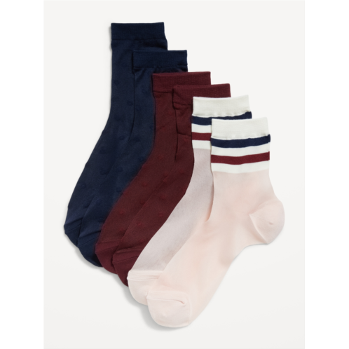 Oldnavy Sheer Nylon Crew Sock 3-Pack for Women