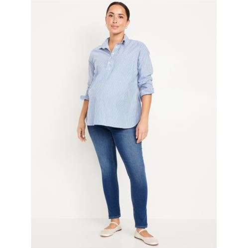 Oldnavy Maternity Rollover-Panel Side-Slit 360° Stretch Skinny Jeans Hot Deal