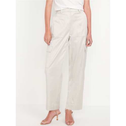 Oldnavy Extra-High Waisted Satin Cargo Barrel Wide-Leg Pants