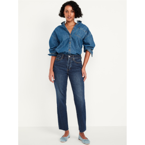 Oldnavy High-Waisted Button-Fly OG Straight Ankle Jeans