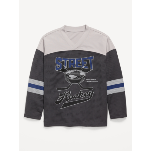 Oldnavy Oversized Long-Sleeve Mesh Graphic T-Shirt for Boys Hot Deal