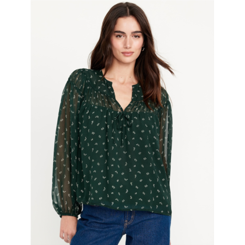 Oldnavy Tie-Front Chiffon Top