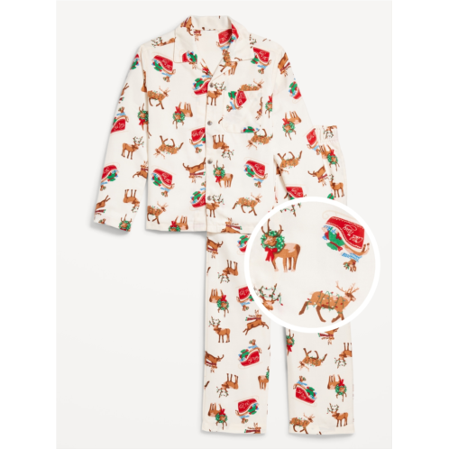 Oldnavy Gender-Neutral Printed Button-Front Pajama Set for Kids