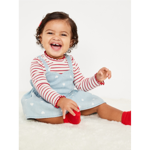 Oldnavy Printed Mock-Neck T-Shirt and Jean Dress Set for Baby