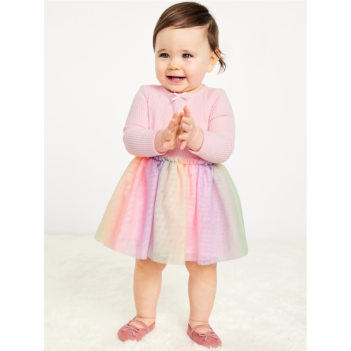 Oldnavy Printed Long-Sleeve Ribbed Tutu Dress for Baby Hot Deal