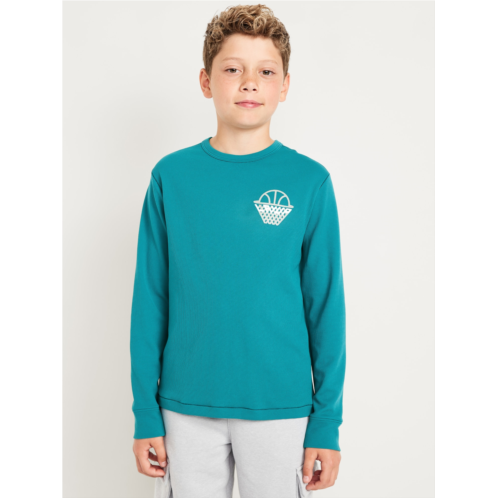 Oldnavy Long-Sleeve Waffle-Knit Graphic Performance Top for Boys