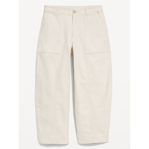 Oldnavy High-Waisted Canvas Barrel Ankle Pants