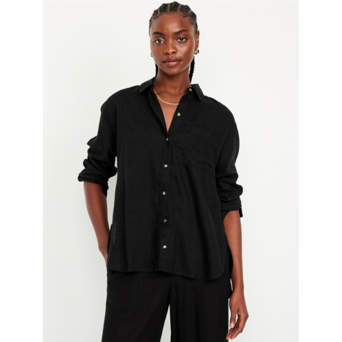 Oldnavy Linen-Blend Loose Button-Down Shirt