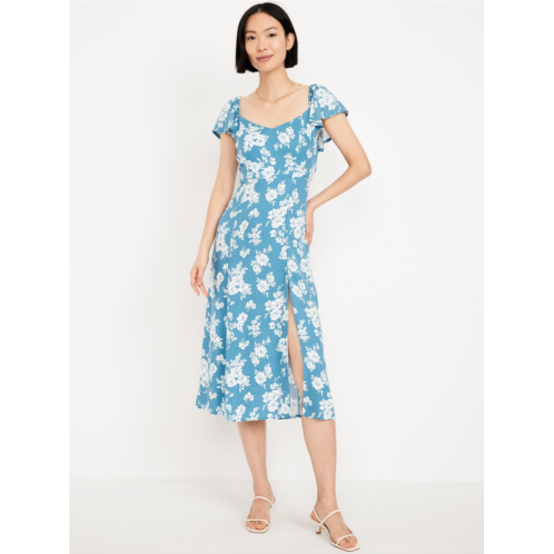 Oldnavy Flutter-Sleeve Crepe Midi Dress