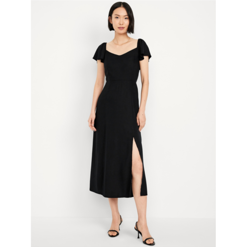 Oldnavy Flutter-Sleeve Crepe Midi Dress