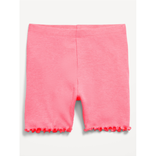 Oldnavy Rib-Knit Lettuce-Edge Biker Shorts for Toddler Girls