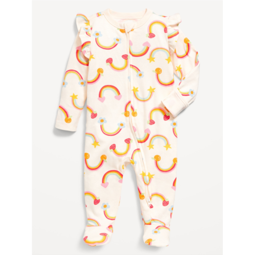 OldNavy 2-Way-Zip Sleep & Play Ruffle-Trim Footed One-Piece for Baby