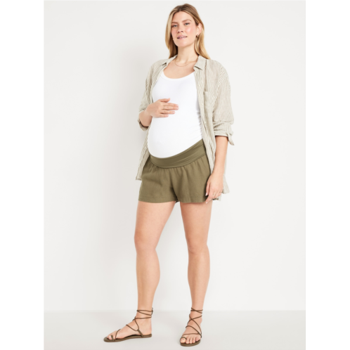 OldNavy Maternity Linen-Blend Pull-On Shorts -- 3.5-inch inseam