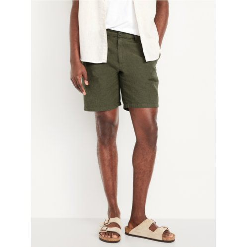 OldNavy Slim Rotation Linen-Blend Chino Shorts -- 8-inch inseam