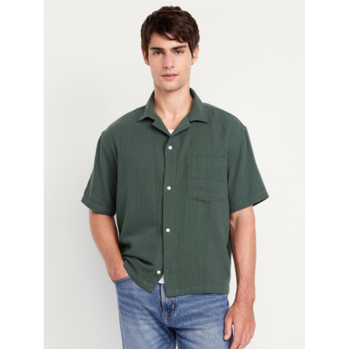 OldNavy Short-Sleeve Cropped Heavyweight Camp Shirt
