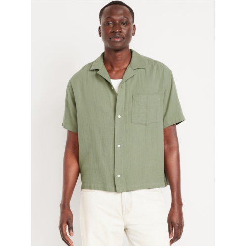 OldNavy Short-Sleeve Cropped Heavyweight Camp Shirt