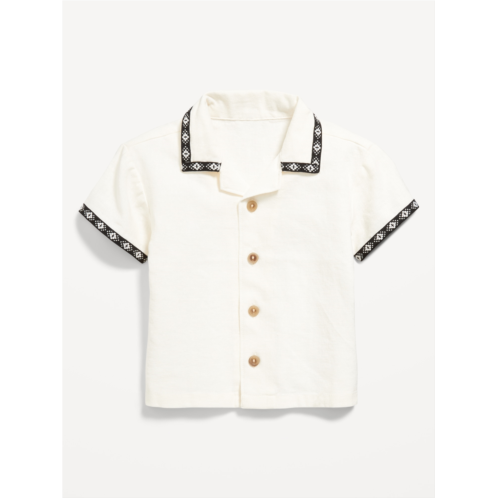 OldNavy Short-Sleeve Linen-Blend Shirt for Baby