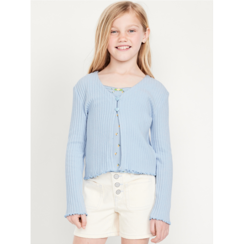 OldNavy Ribbed Button-Front V-Neck Cardigan Sweater for Girls
