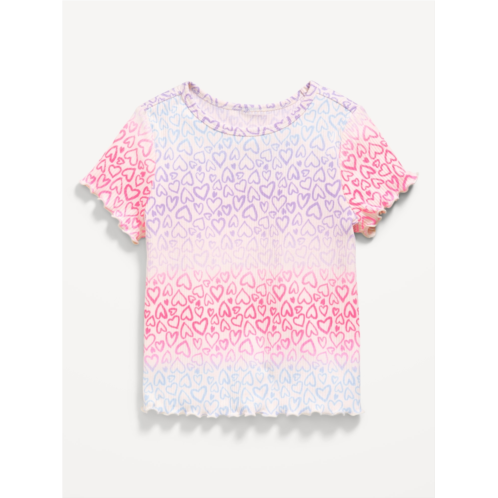 OldNavy Printed Short-Sleeve Lettuce-Edge T-Shirt for Toddler Girls