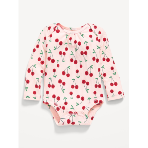OldNavy Printed Long-Sleeve Ribbed Bodysuit for Baby
