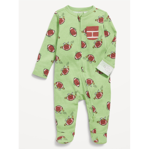 OldNavy Snug-Fit 2-Way-Zip Pocket Footed One-Piece for Baby