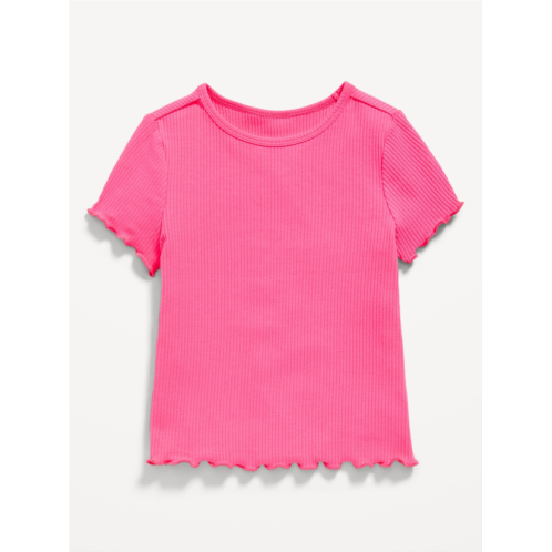 OldNavy Short-Sleeve Lettuce-Edge Ribbed T-Shirt for Toddler Girls