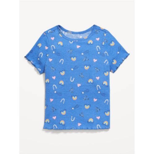 OldNavy Printed Short-Sleeve Lettuce-Edge T-Shirt for Toddler Girls