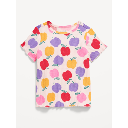 OldNavy Printed Short-Sleeve Lettuce-Edge T-Shirt for Toddler Girls