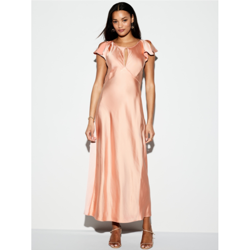 The Occasion by Old Navy Flutter-Sleeve Keyhole Satin Maxi Dress